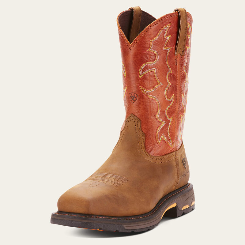 Ariat Workhog Wide Square Toe Steel-Toe Work Boot - Dark Earth