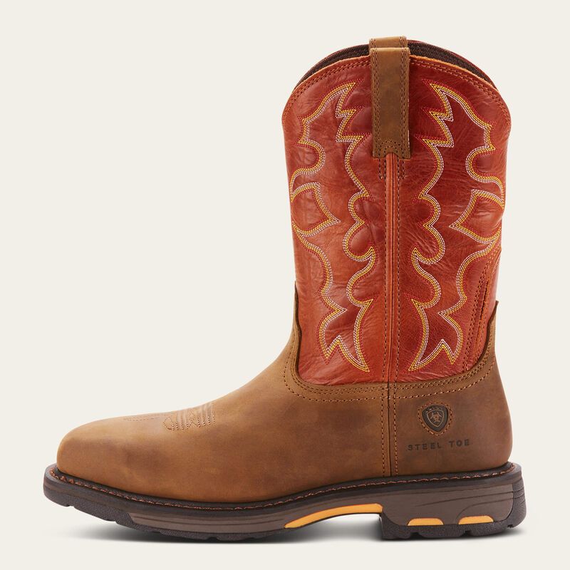 Ariat Workhog Wide Square Toe Steel-Toe Work Boot - Dark Earth
