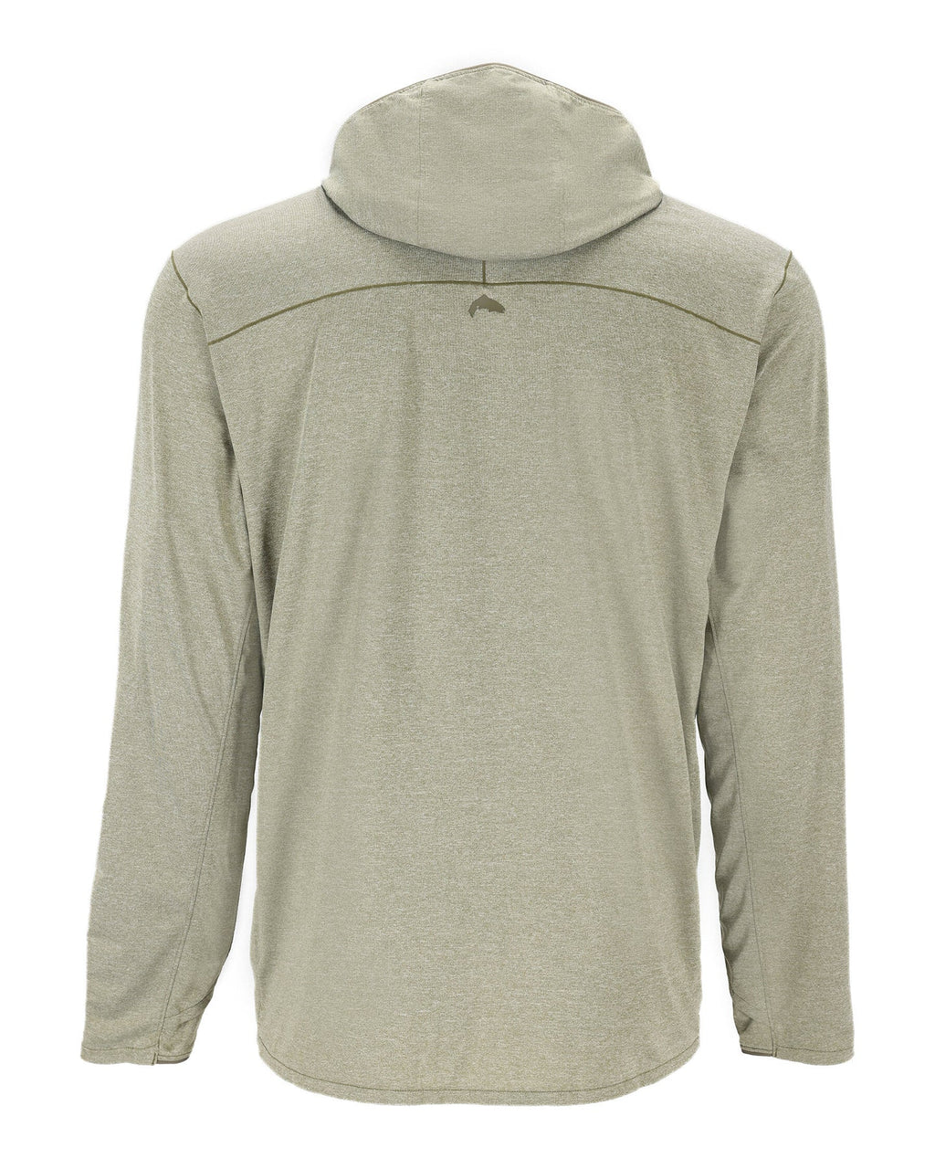 green hoodie with logo on back on a white background