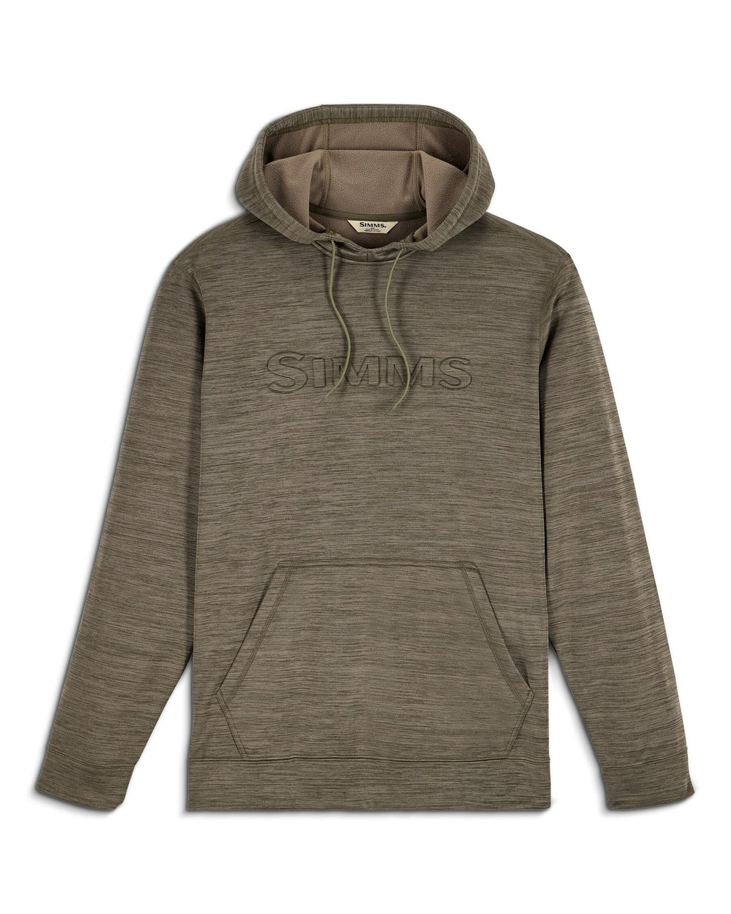 Green hoodie with a brand logo on a white background