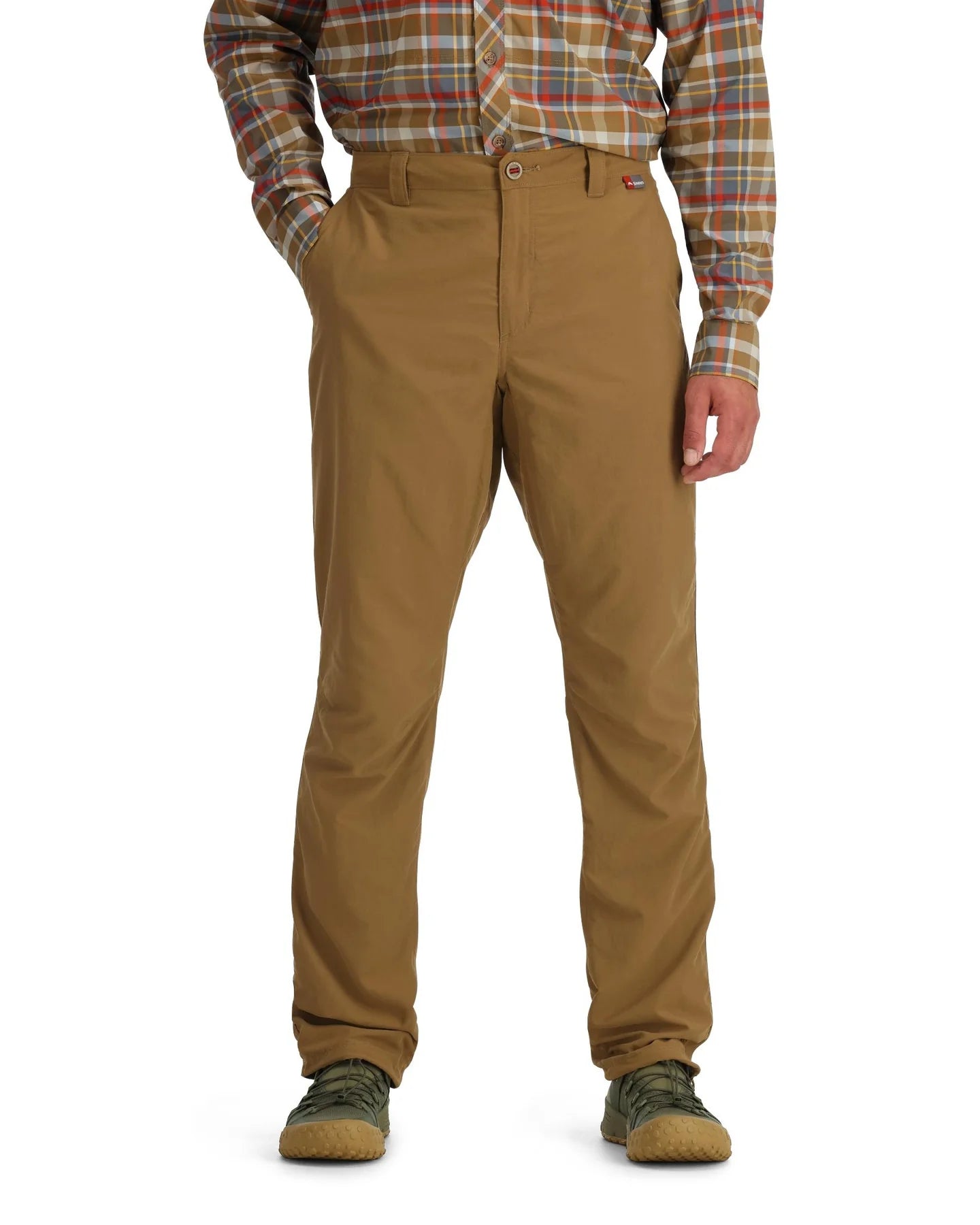 man wearing brown pants on a white background
