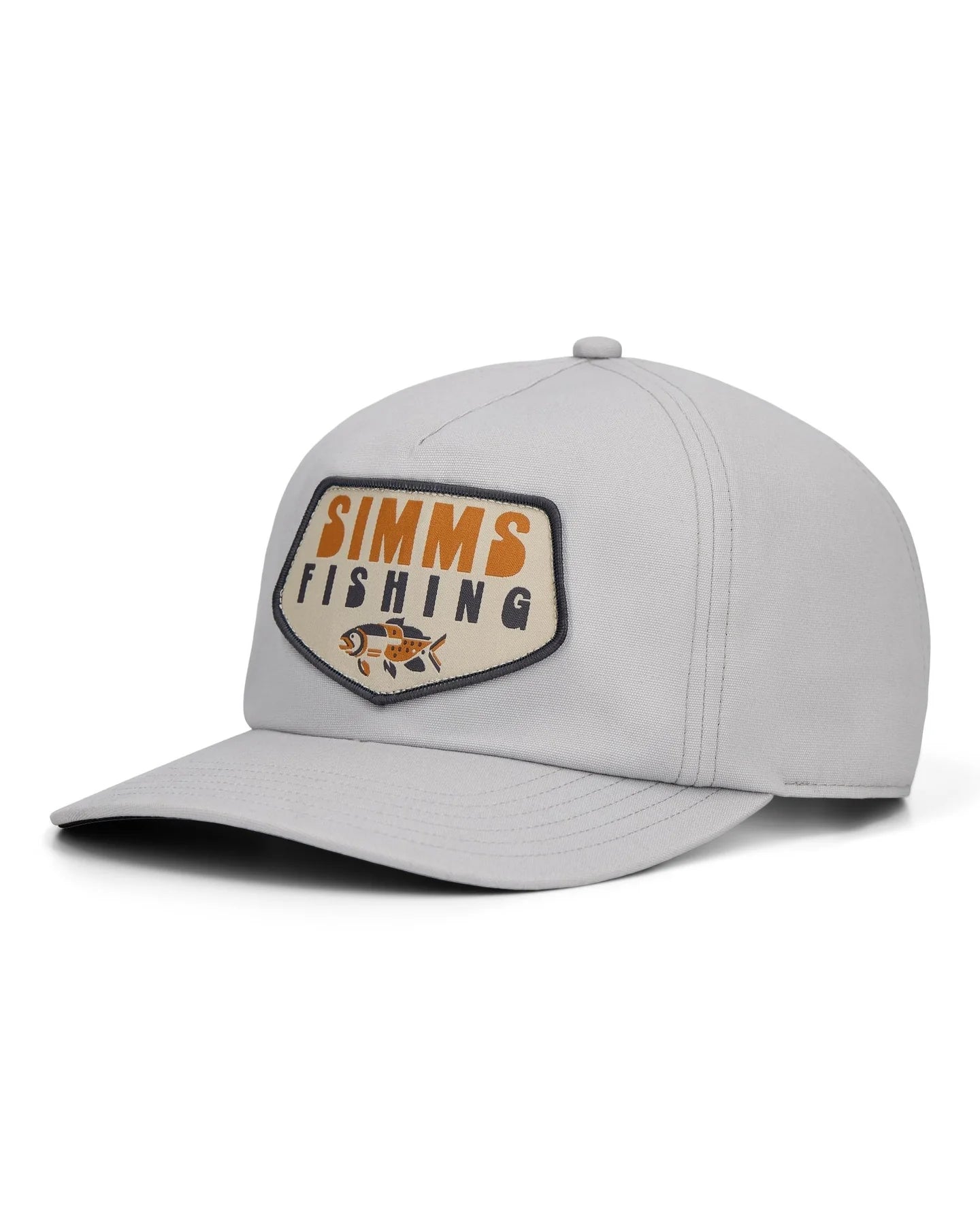 grey hat with visible brand on a white background