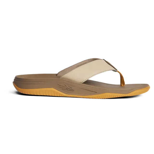 Brown and beige sandal on a white background