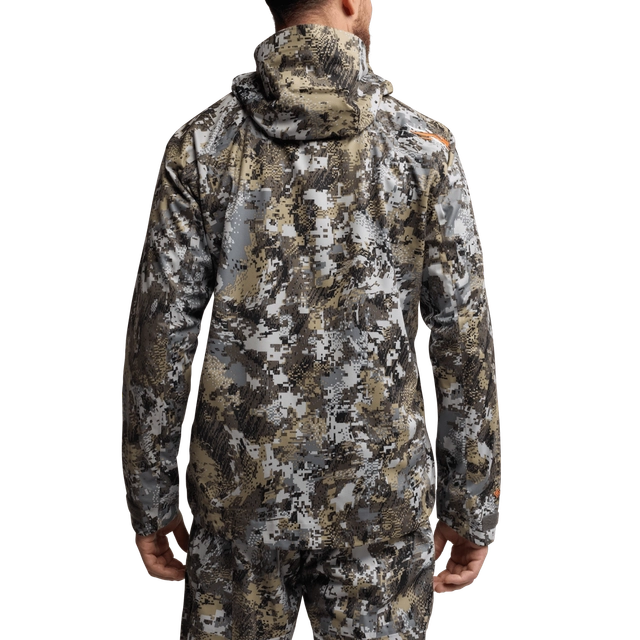Camouflage hunting suit on a white background