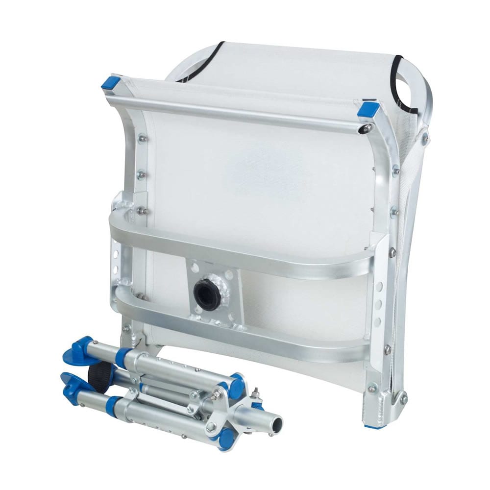 Metallic storage tank with legs on a white background