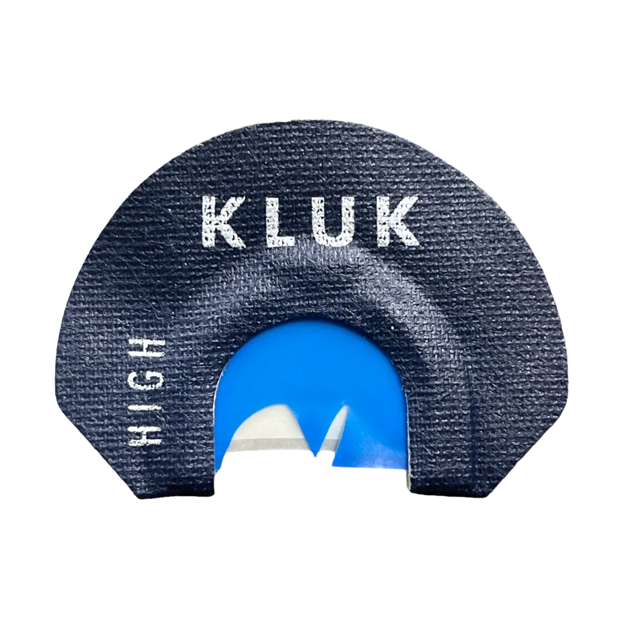 Blue and black hunting call with 'KLUK' branding on a white background