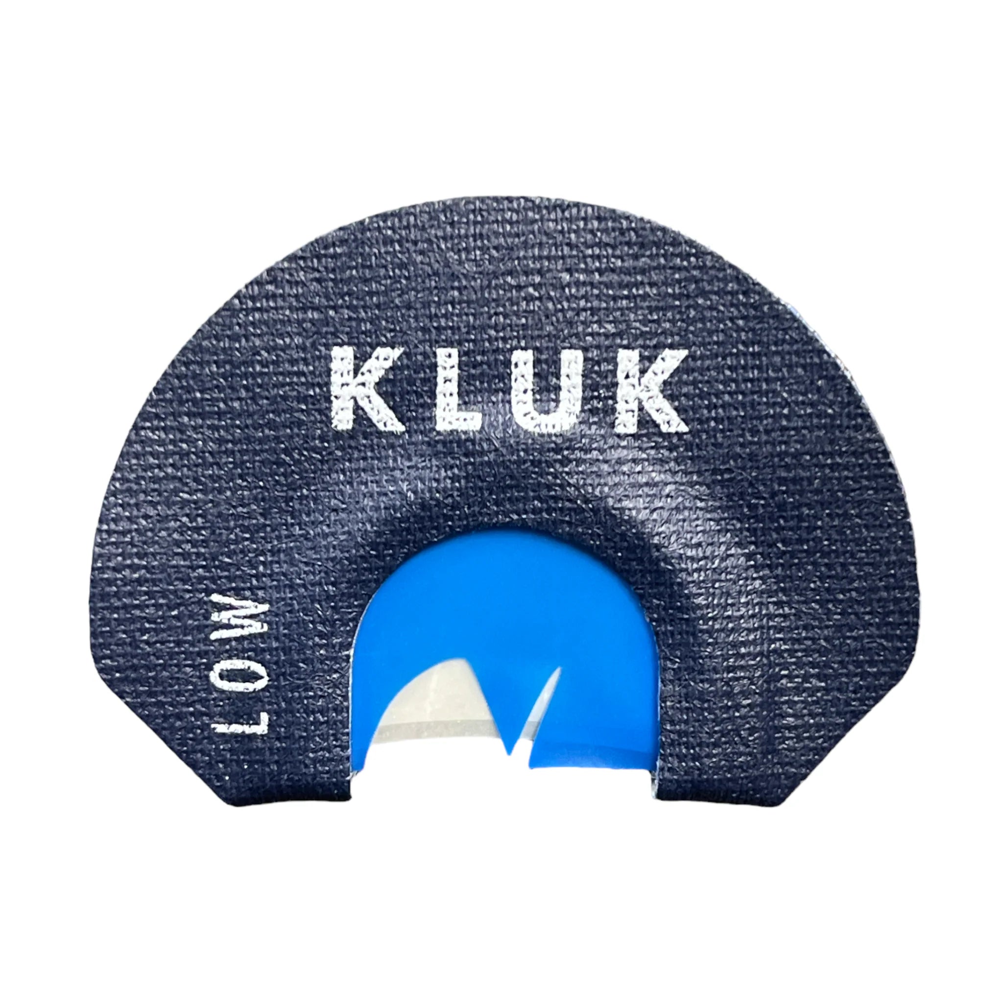 Blue and black hunting call with 'KLUK' branding on a white background