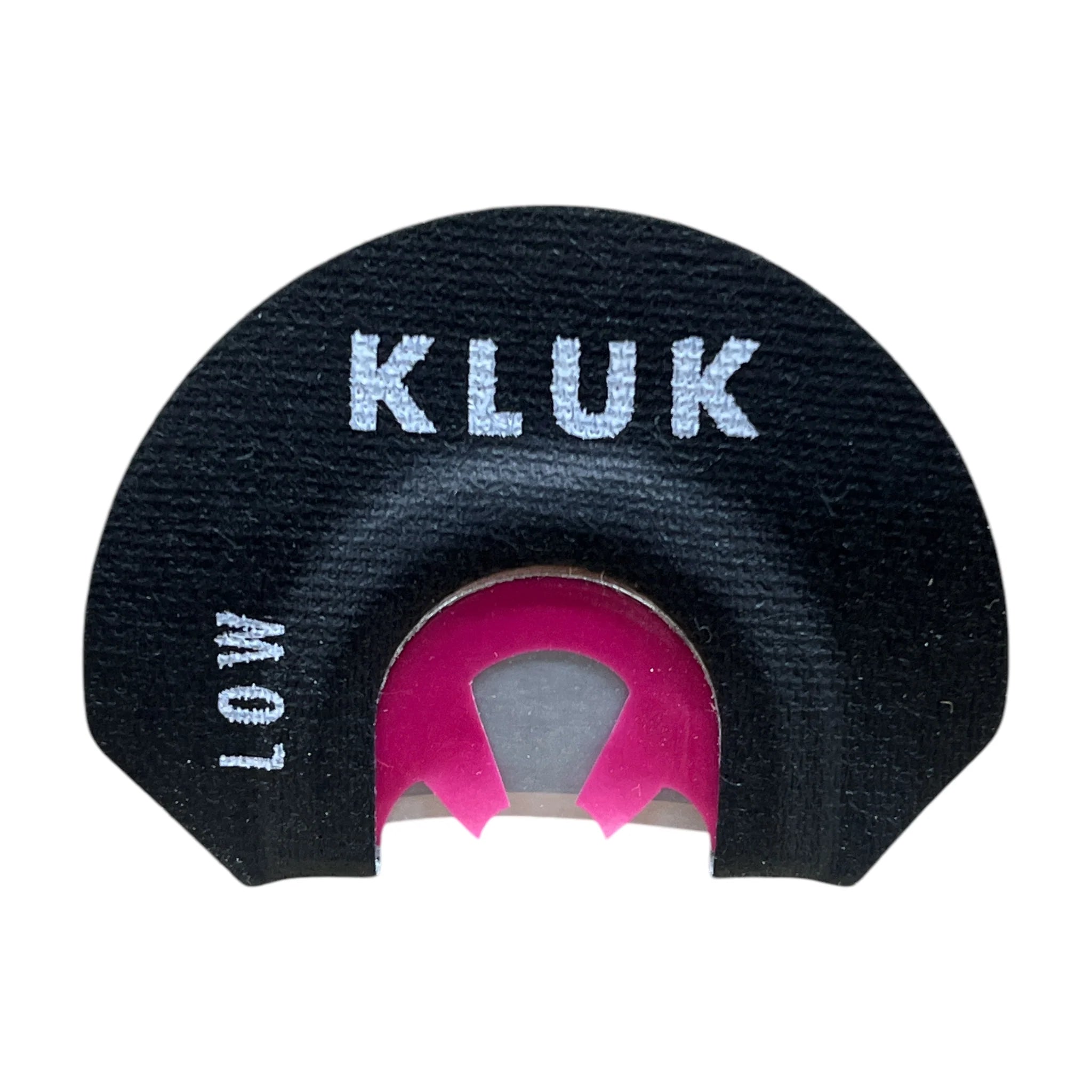 Black and pink hunting call with 'KLUK' branding on a white background