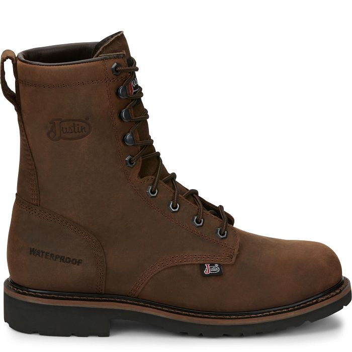 Justin Drywall 8" Waterproof Steel Toe Work Boot