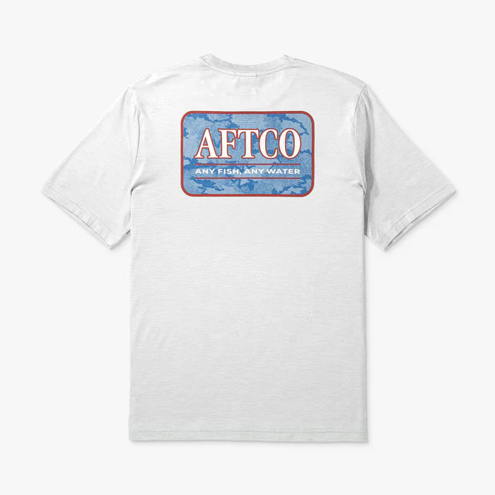 white shirt with visible logo on a white background