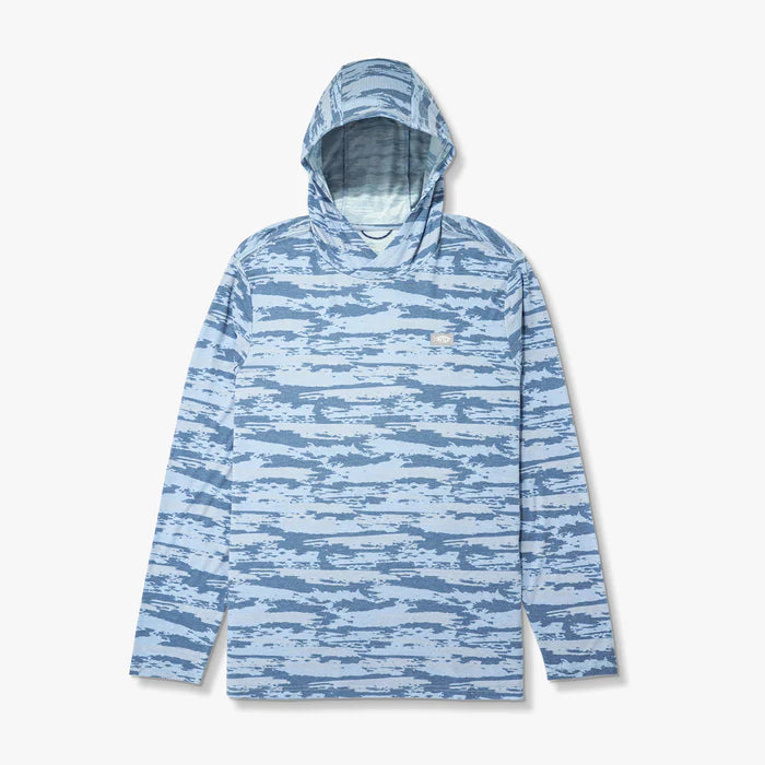 Blue camouflage hoodie on a white background