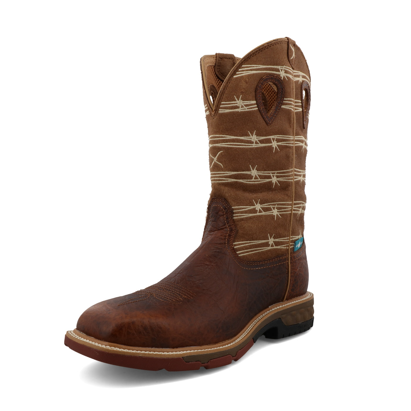 Twisted X 12" Men's Western Work Boot Rustic Brown & Lion Tan