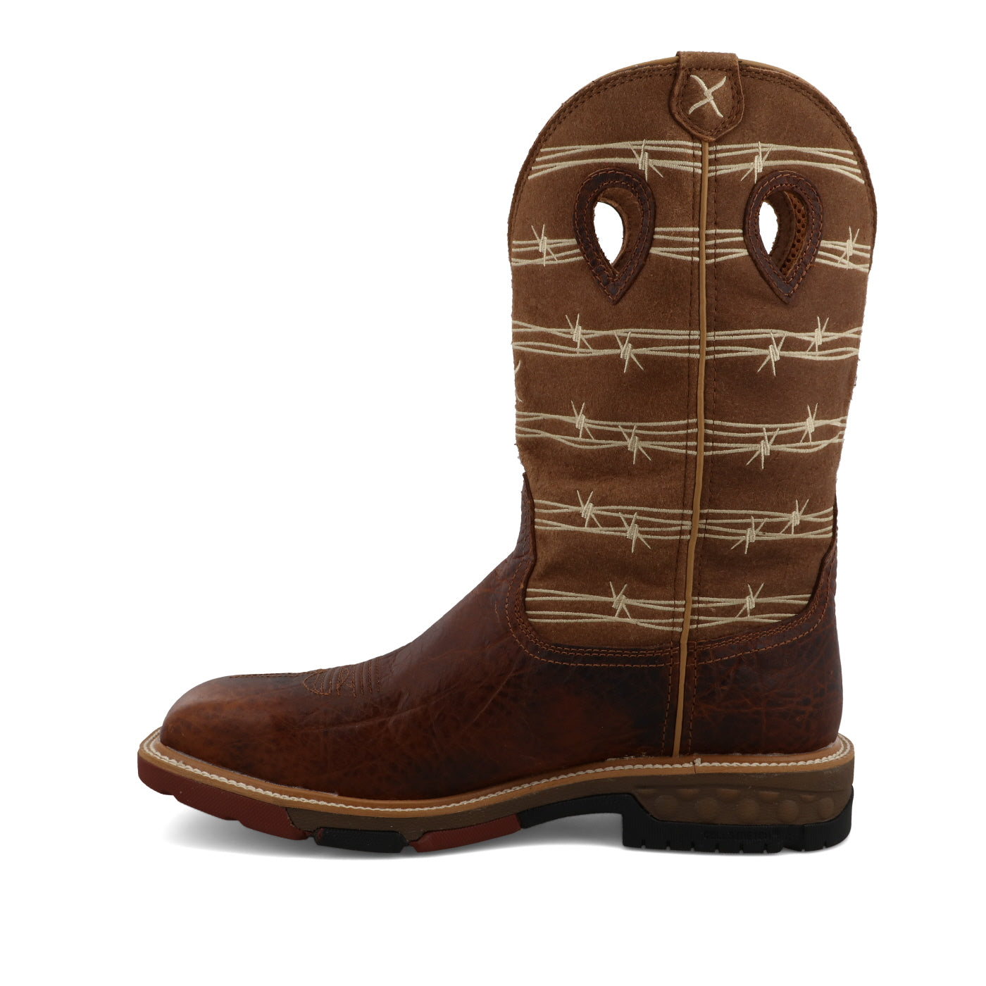 Twisted X 12" Men's Western Work Boot Rustic Brown & Lion Tan