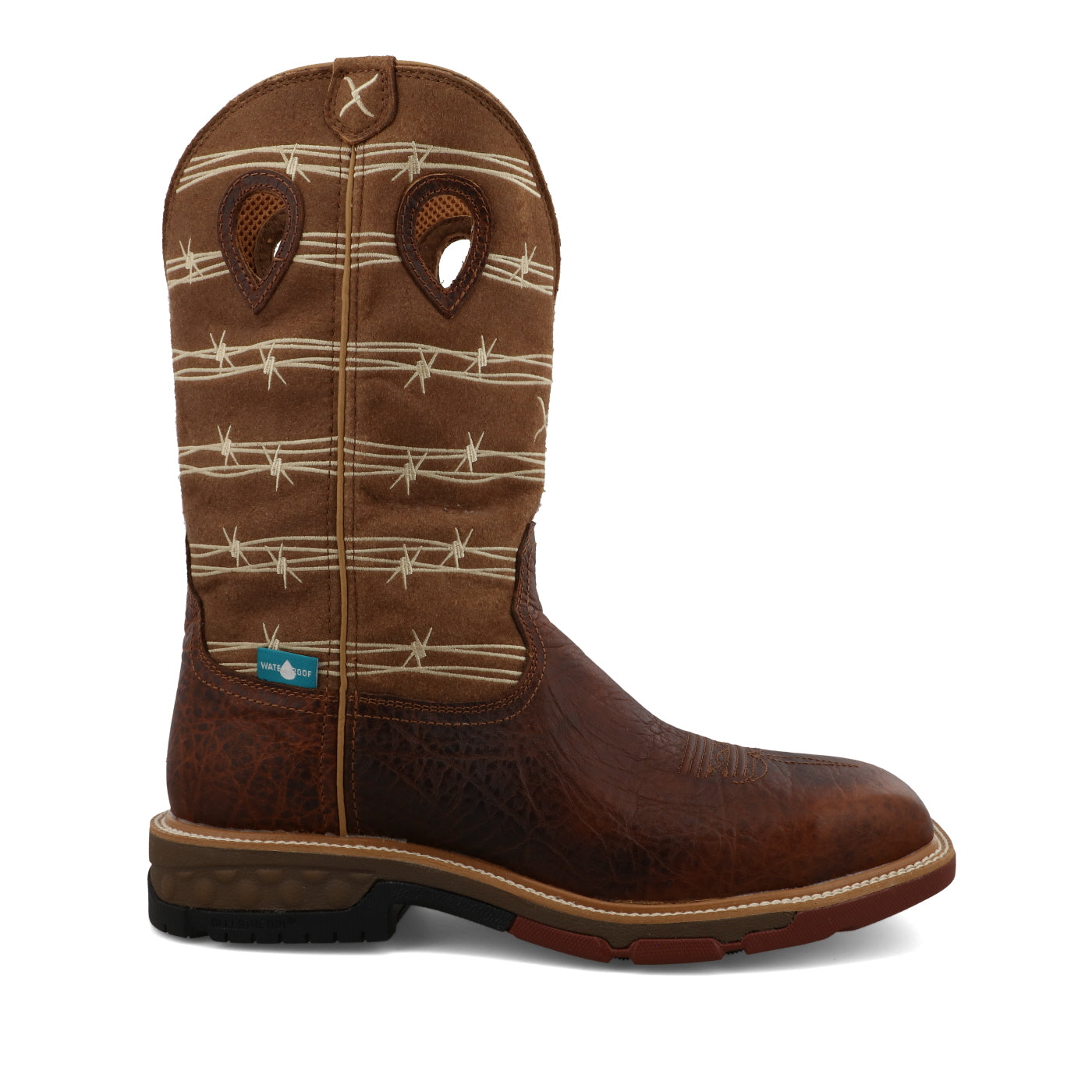 Twisted X 12" Men's Western Work Boot Rustic Brown & Lion Tan
