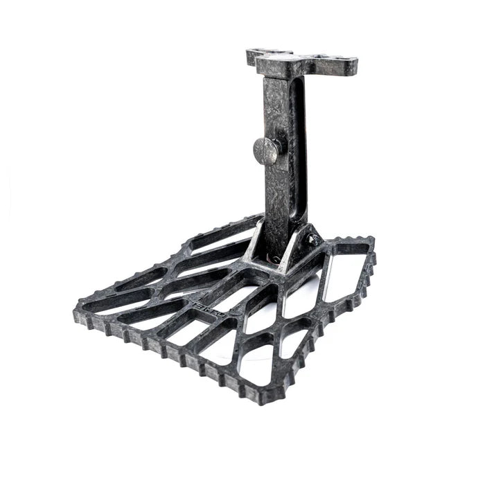 Carbon saddle hunting platform on a white background