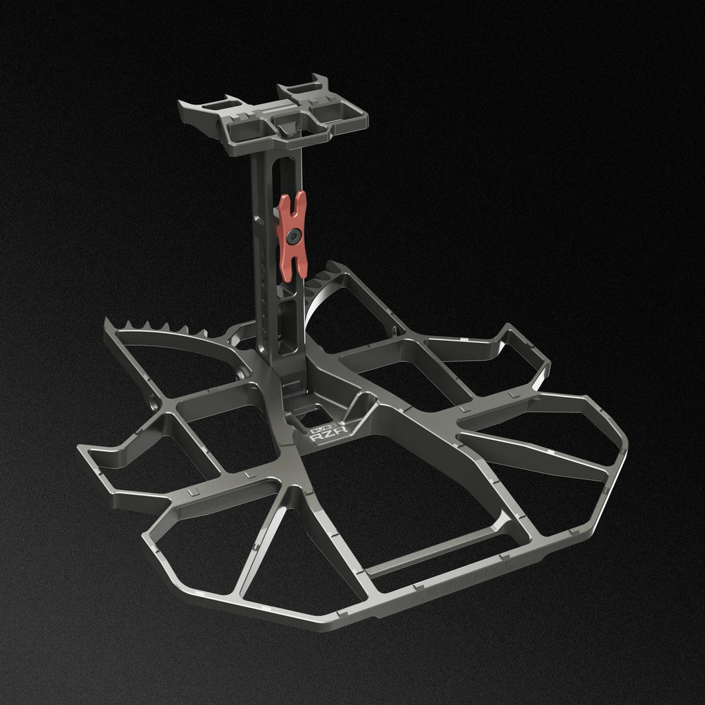 saddle hunting platform on a grey background