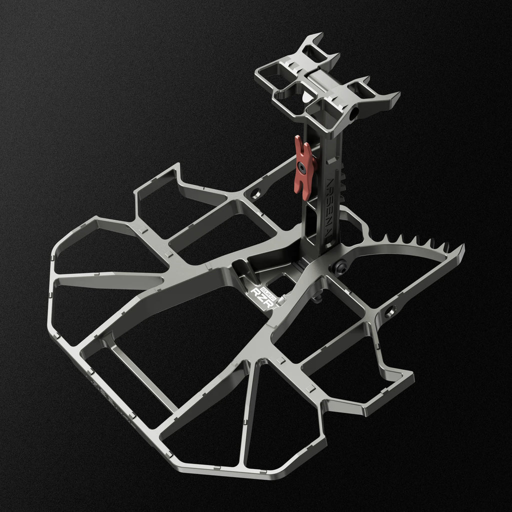 saddle hunting platform on a grey background