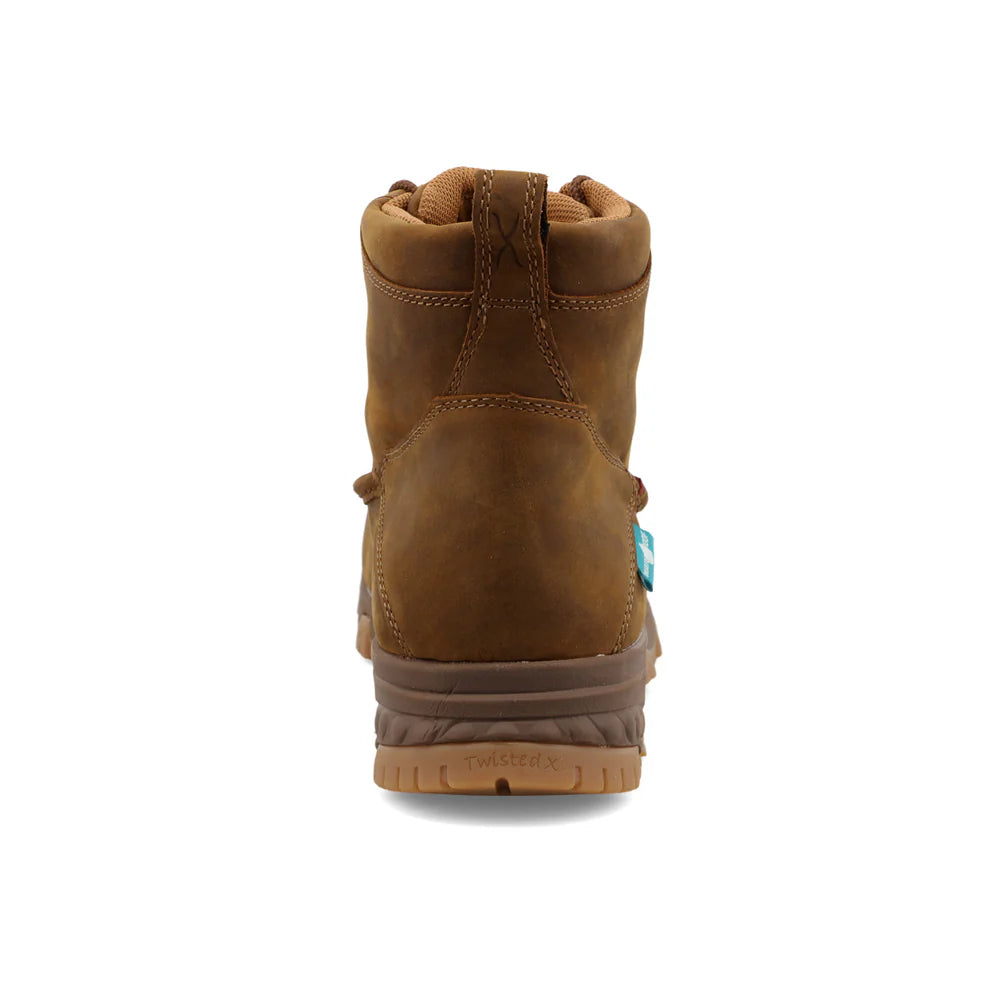 Brown boot on a white background