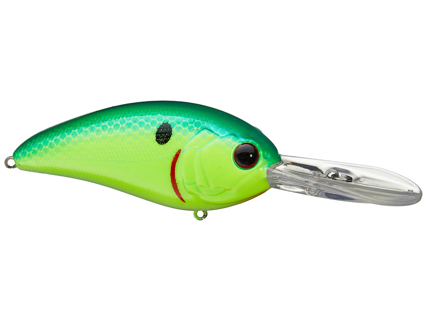 chartreuse fishing lure on a white background