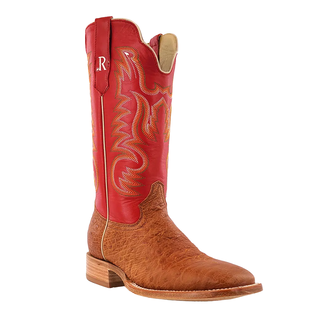 COGNAC SMOOTH OSTRICH EXOTIC WESTERN BOOTS