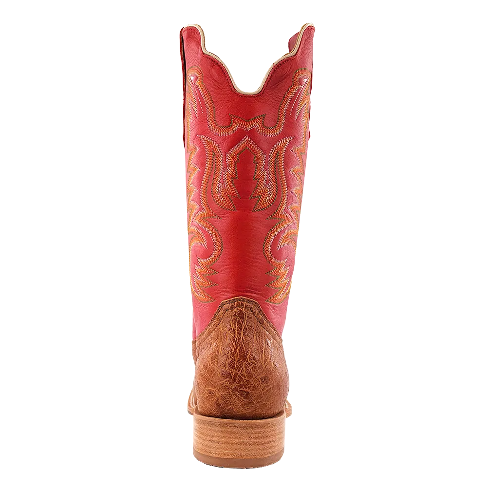 COGNAC SMOOTH OSTRICH EXOTIC WESTERN BOOTS