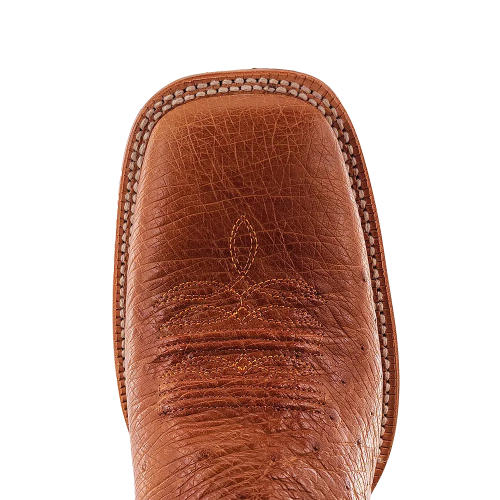 COGNAC SMOOTH OSTRICH EXOTIC WESTERN BOOTS