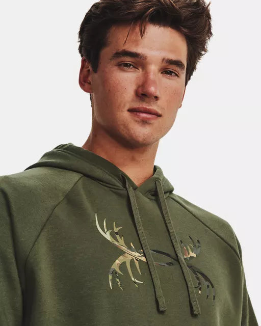 RIVAL FLEECE ANTLER HOODIE - MARINE OD GREEN